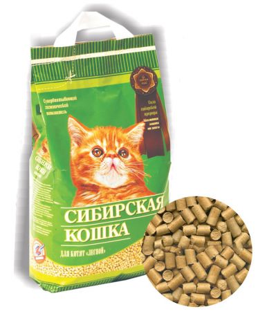 Наполнитель для кошачьих туалетов Сибирская Кошка "Лесной" для котят, 5 л