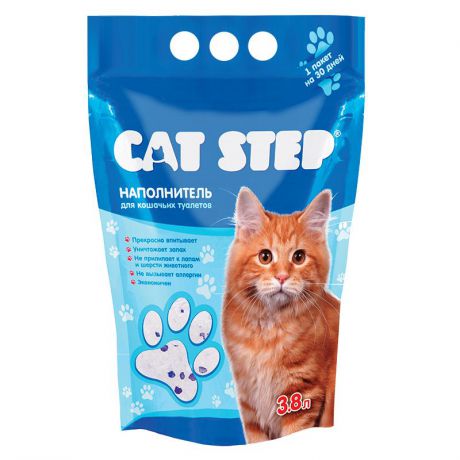 Наполнитель для кошачьего туалета "Cat Step", силикагелевый, 3,8 л