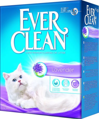 Наполнитель для кошачьего туалета Ever Clean "Lavander", комкующийся, с ароматом лаванды, 10 л