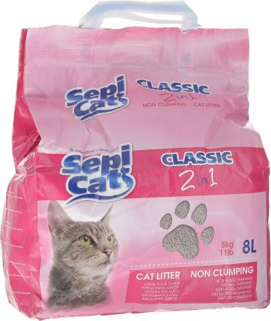 Наполнитель для кошачьих туалетов SepiCat "Антибактериальный", классический, впитывающий, 8 л