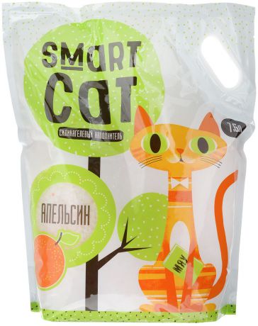 Наполнитель для кошачьих туалетов "Smart Cat", силикагелевый, с ароматом апельсина, 7,6 л