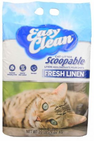 Наполнитель для кошачьих туалетов "Easy Clean", комкующийся, с ароматом луговых трав, 9,07 кг