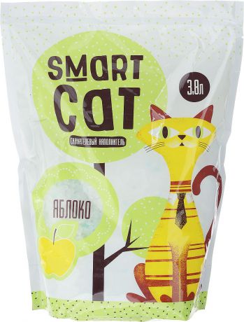 Наполнитель для кошачьих туалетов "Smart Cat", силикагелевый, с ароматом яблока, 3,8 л