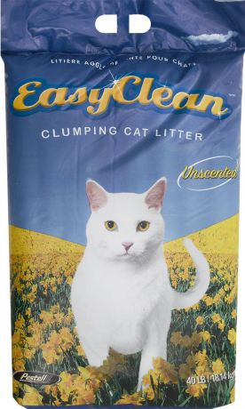 Наполнитель для кошачьих туалетов "Easy Clean", комкующийся, без запаха, 18 кг