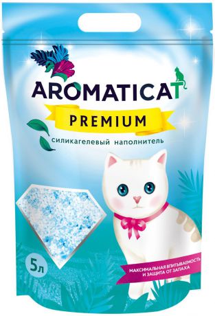 Наполнитель для кошачьего туалета Aromaticat Premium, силикагелевый, 5 л