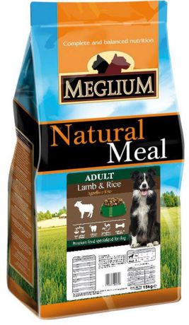 Корм сухой Meglium "Sensible" для собак, ягненок и рис, 15 кг