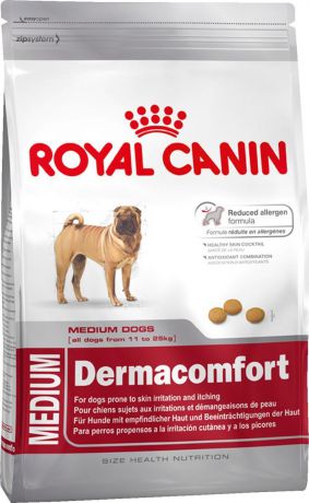 Корм сухой Royal Canin "Medium Dermacomfort", для собак, склонных к кожным раздражениям и зуду, 3 кг