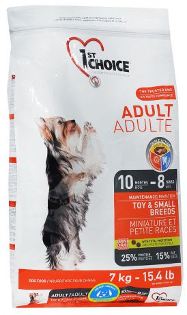 Корм сухой 1st Choice "Adult" для взрослых собак миниатюрных и мелких пород, с курицей, 7 кг