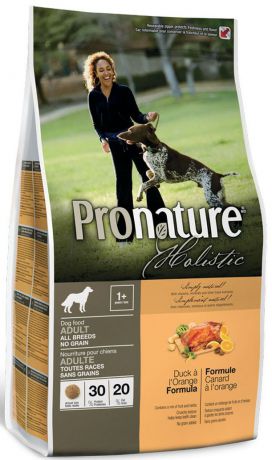 Корм сухой "Pronature Holistic", для собак, беззерновой, утка с апельсином, 2,72 кг