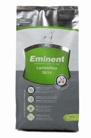 Корм сухой Eminent "Суперпремиум. Lamb & Rice" для собак всех пород от 4 месяцев, ягненок и рис, 3 кг
