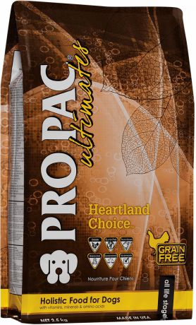 Корм сухой Pro Pac Ultimates "Суперпремиум. Heartland Choice" для взрослых собак, с курицей и картофелем, 2,5 кг