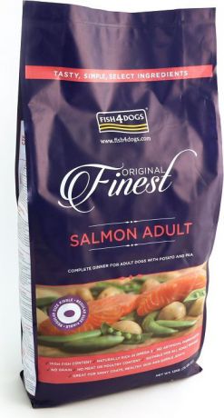 Корм сухой для собак Finest "Salmon Adult", с лососем и картофелем, 12 кг