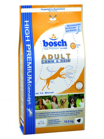 Корм сухой Bosch "Adult Lamb & Rice", для взрослых собак, с ягненком и рисом, 15 кг