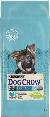 Корм сухой "Dog Chow" для щенков крупных пород, с индейкой, 14 кг