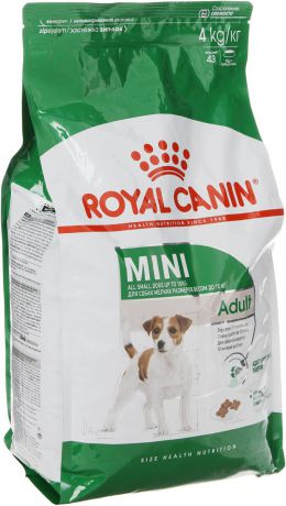 Корм сухой Royal Canin "Mini Adult", для собак мелких размеров с 10 месяцев до 8 лет, 4 кг