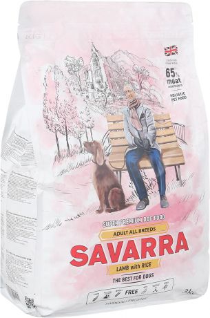 Корм сухой "Savarra" для взрослых собак, с ягненком и рисом, 3 кг