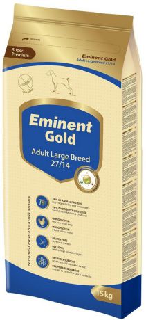 Корм сухой Eminent Gold "Эдалт Лардж Брид", для крупных пород собак, 15 кг