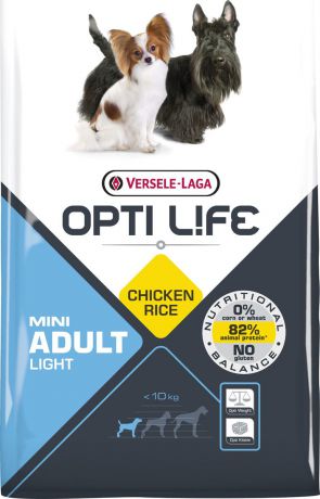 Корм сухой Versele-Laga Opti Life, для собак малых пород, контроль веса, с курицей и рисом, 7,5 кг