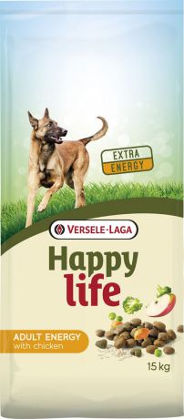 Корм сухой Versele-Laga Happy Life, для активных собак, с курицей, 15 кг