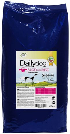 Корм сухой Daily Dog "Adult Large Breed lamb and rice", для взрослых собак крупных пород, с ягненком и рисом, 20 кг