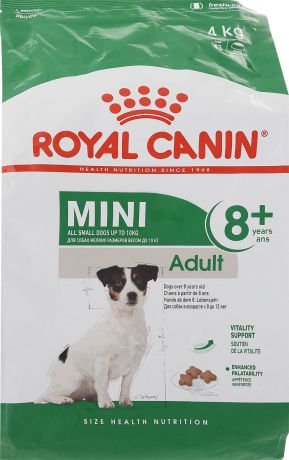 Корм сухой Royal Canin "Mini Adult 8+", для собак весом до 10 кг старше 8 лет, 4 кг