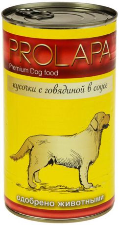 Корм консервированный "Prolapa" для собак, говядина в соусе, 1,24 кг