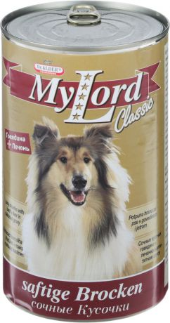 Консервы Dr. Alders "My Lord. Classic" для взрослых собак, с говядиной и печенью, 1,23 кг