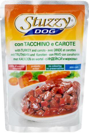 Консервы для взрослых собак Stuzzy "Dog", индейка с морковью в соусе, 100 г