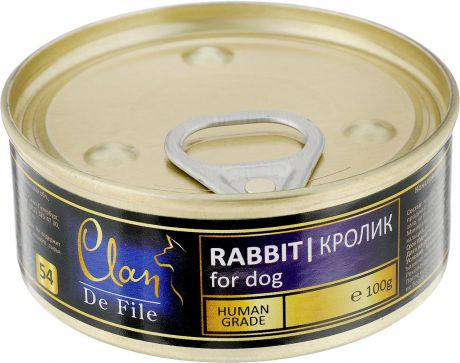 Консервы для собак Clan "De File", с кроликом, 100 г