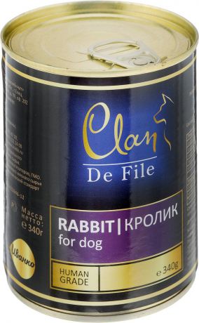 Консервы для собак Clan "De File", с кроликом, 340 г