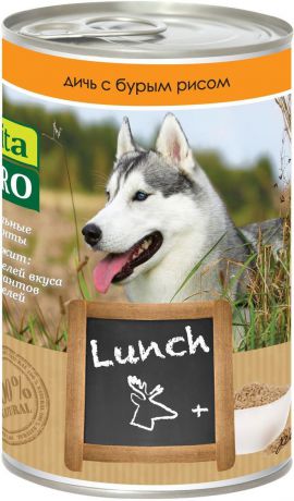 Консервы для собак Vita Pro "Lunch", с дичью и рисом, 400 г