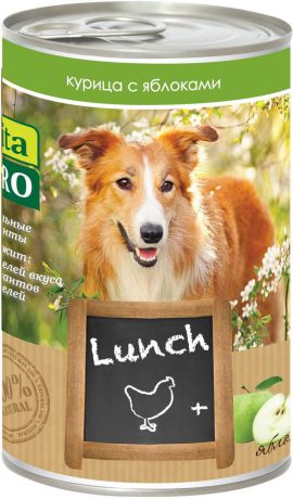 Консервы для собак Vita Pro "Lunch", с курицей и яблоками, 400 г