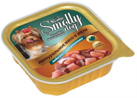 Консервы Зоогурман "Smolly Dog" для собак мелких пород, с индейкой и потрошками, 100 г