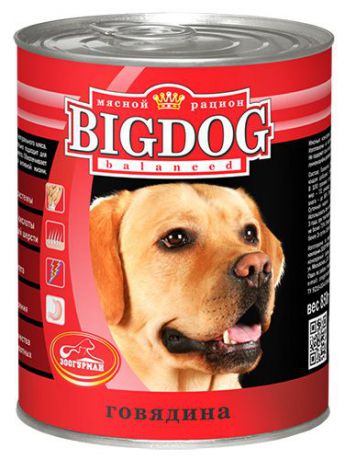 Консервы для собак Зоогурман "Big Dog", с говядиной, 850 г