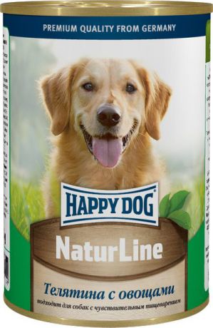 Консервы для собак Happy Dog "Natur", с телятиной и овощами, 400 г