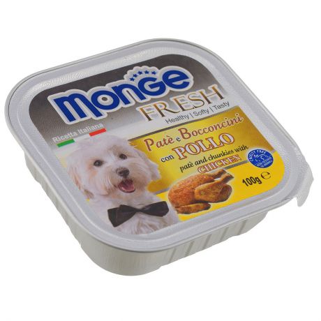 Консервы для собак Monge "Fresh", с курицей, 100 г