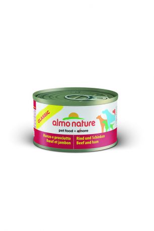 Консервы для собак Almo Nature "Classic", с говядиной и ветчиной, 95 г