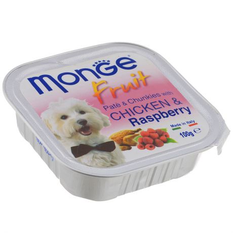 Консервы для собак Monge "Fruit", курица с малиной, 100 г