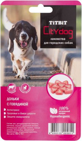 Снек Титбит "City Dog. Дольки", с говядиной