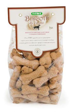 Печенье для собак Titbit "Biscotti", с говяжьим рубцом, 350 г