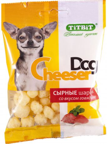 Лакомство для собак Titbit "CheeserDog", сырные шарики со вкусом говядины, 30 г