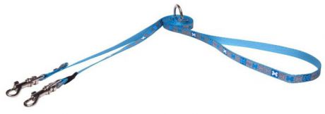 Поводок-перестежка для собак Rogz "Reflecto", цвет: голубой, ширина 8 мм. Размер XS