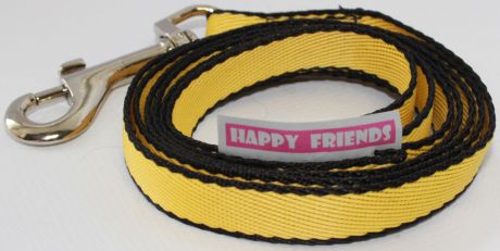 Поводок для собак "Happy Friends", цвет: желтый, ширина 1,4 см, длина 1,20 м