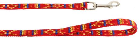 Поводок для собак Каскад "Орнамент", цвет: красный, 15 мм х 120 см