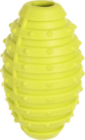 Игрушка для собак Уют "Мяч для регби", цвет: салатовый, 10 см