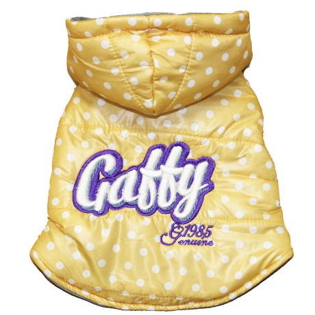 Куртка для собак Gaffy Pet "Polka Dot", унисекс, цвет: желтый. Размер XS