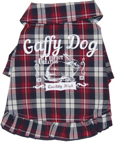 Рубашка для собак Gaffy Pet "Cute Plaid", унисекс, цвет: красный, черный. Размер L