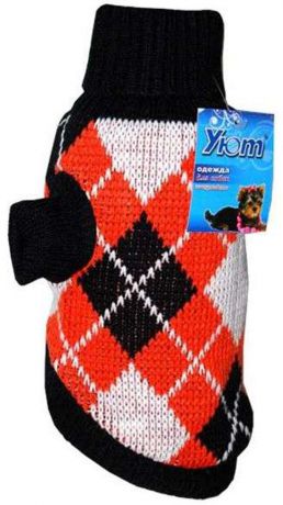 Свитер для собак "Уют", унисекс, цвет: черный, оранжевый. НМ9ХЛ. Размер XL