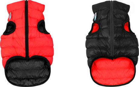 Куртка для собак "AiryVest", двухсторонняя, унисекс, цвет: красный, черный. Размер XS (22)