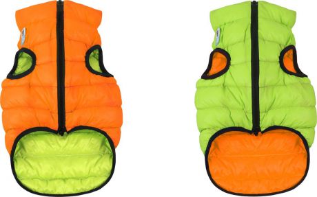 Куртка для собак "AiryVest", двухсторонняя, унисекс, цвет: оранжевый, салатовый. Размер XS (22)